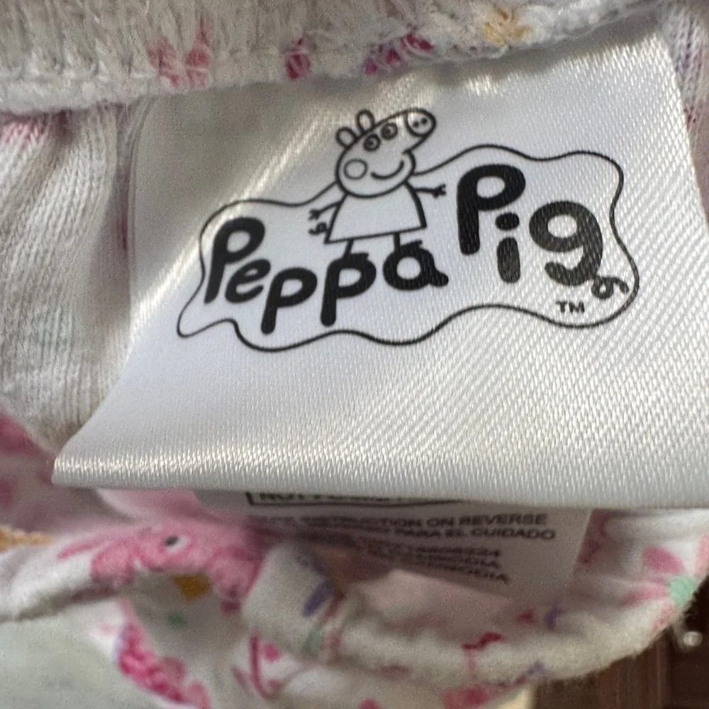 Peppa Pig 3T Girls Pink and White Ice Cream Pajama Bottoms Pants